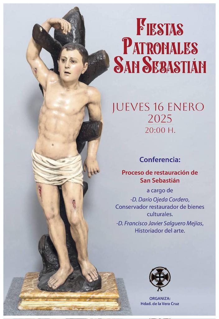 do_restauracion's tweet photo. El próximo jueves 16 a las 20h tendrá lugar la presentación del proceso de conservación-restauración de la imagen de San Sebastián, patrón de Los Palacios y Villafranca (Sevilla).

El estudio histórico-artístico correrá a cargo de D. Fco. Javier Salguero, historiador del arte. https://t.co/8Zc2PB25av