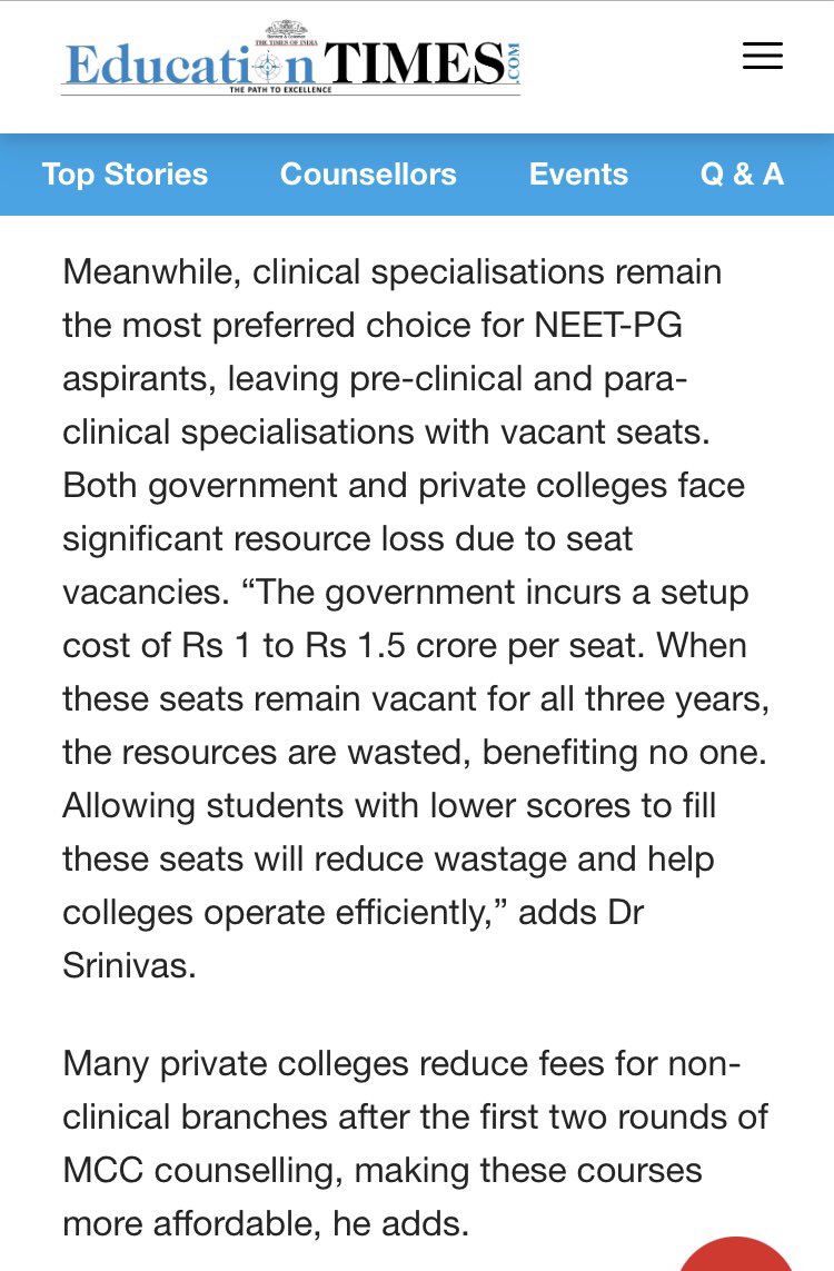 TMMAOfficial's tweet photo. Unpopular opinion: National Medical Commission is a Political lobby of Doctors works for creating doctors with or without quality and for the benefit of such doctors even if it is at the cost of serious public health safety concern. 

Dr B Srinivas, Secretary of @NMC_BHARAT says lowering percentile in NEET PG will not impact the quality of medical professionals. 

He further adds, if such students fail in PG final year, they can only continue practising as MBBS doctors. 

Quacks are not quacks if they are MBBS graduates. 

#MedX #MedTwitter