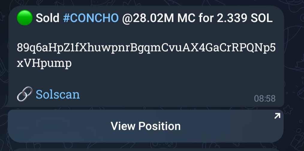 WOW, I just woke up to an insane trade with <a href="/solsniperxyz/">Solsniper</a> SniperXYZBot!

I'd subscribed to a call for 0.05 SOL, and the bot perfectly executed the strategy:

50% trailing stop-loss hit, selling ~0.025 SOL as configured 50% sell

Then, it skyrocketed 100X, turning 0.025 SOL into