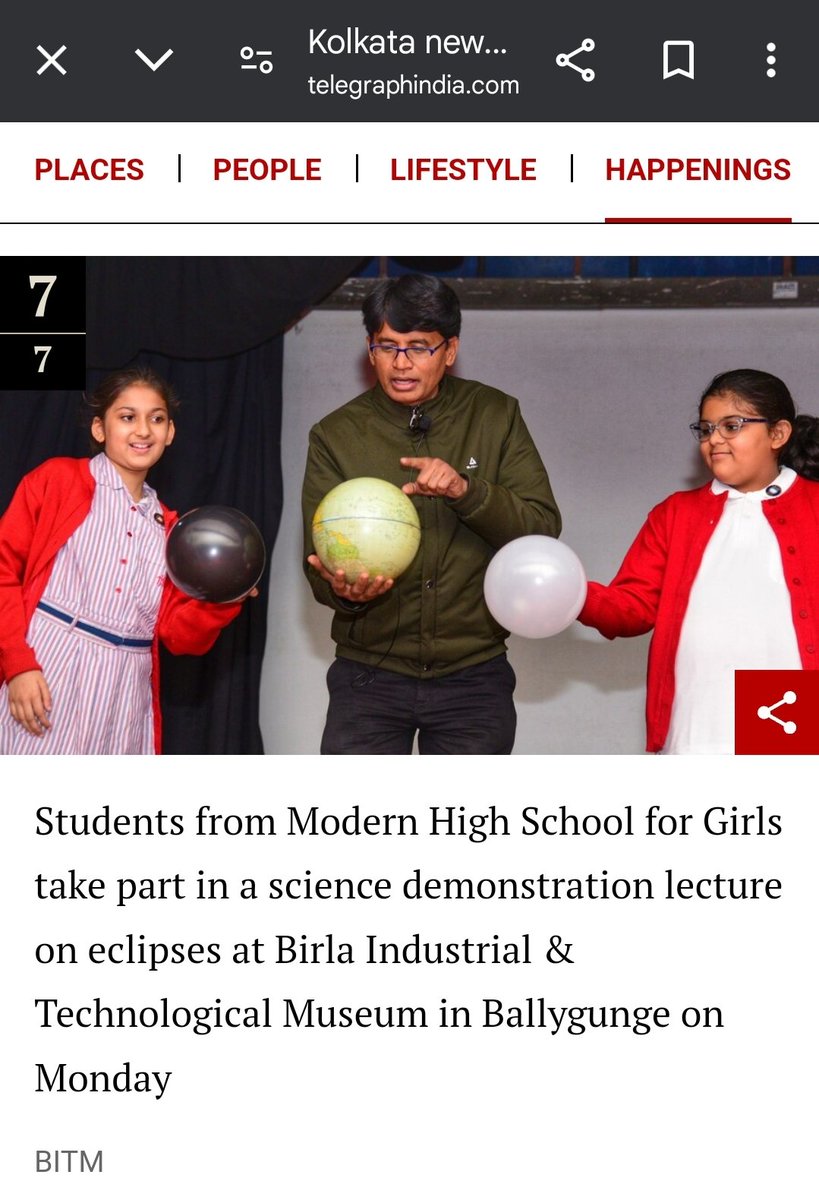 BITMKolkata's tweet image. #PressReview @TT_My_Kolkata #ScienceDemonstrationLecture #Eclipses @PIB