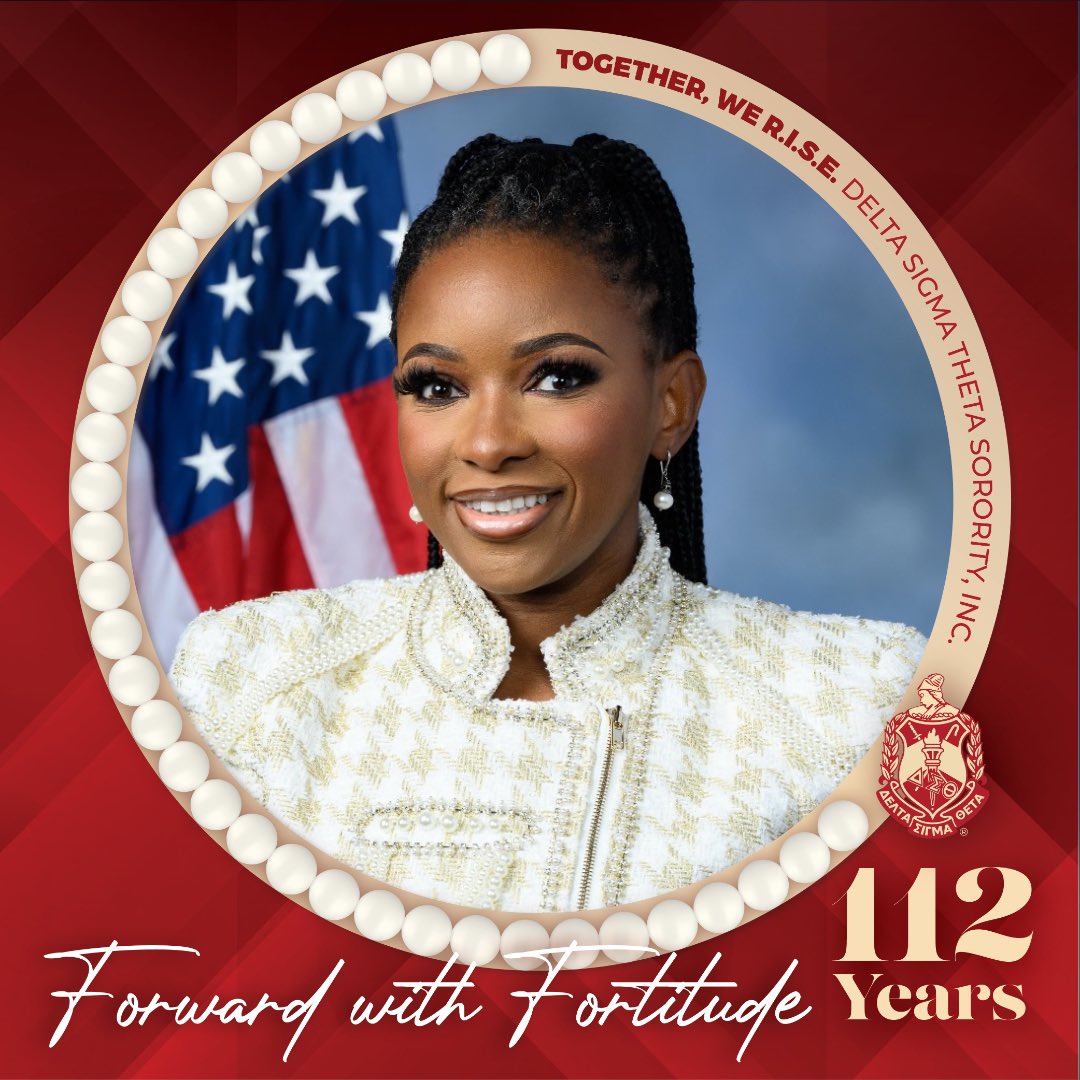 RepJasmine's tweet photo. Happy Founders Day @dstinc1913. For one-hundred and twelve years, our Sorors have been on the front lines of change, leading with fortitude, sisterhood, and service. May we continue to follow in the footsteps of our 22 Founders ignited by passion and purpose. https://t.co/cI0VHTpV9l