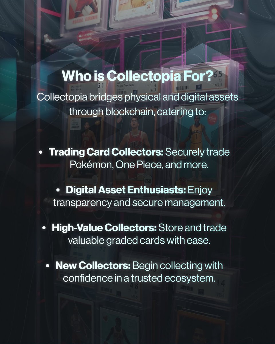 morpheuslabs_io's tweet photo. The collectible card market is set to hit $45B by 2031, and @collectopiaOP is leading the Web3 revolution! 🚀
By blending NFTs with secure vault storage, it transforms trading cards into fraud-proof, liquid, globally accessible digital assets.

Learn how Collectopia is reshaping the collectible industry:
👉https://t.co/yRQz05Ziol

#NFTs #Web3 #TradingCards #MorpheusLabs #ICP #OwnPiece #Collectopia