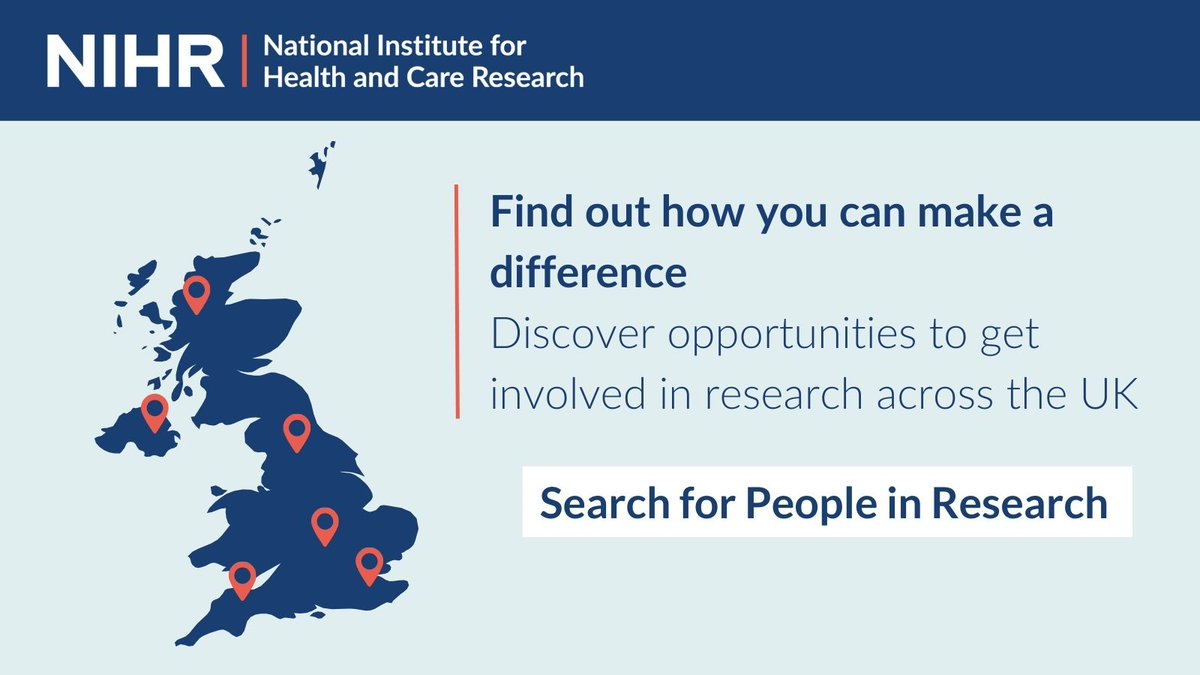 Getting involved with research is open to everyone. Find out how you could help to inform and shape health and care research by browsing opportunities from across the UK on People in Research: peopleinresearch.org