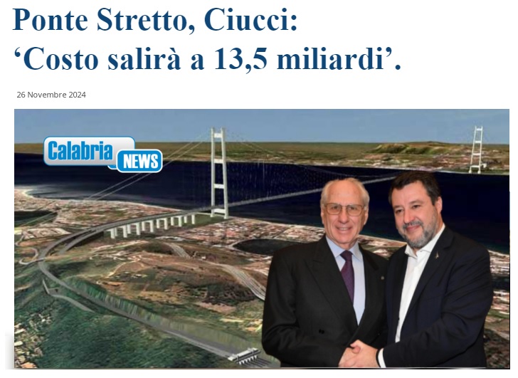Mauri05_2020's tweet photo. A Natale 2014 fu inaugurato il ponte sulla
Palermo-Agrigento. Dopo 6 giorni il ponte crolla.
A processo, il 12.11.2024 il pm ha chiesto una pena a 4 anni all'ex presidente Anas Pietro Ciucci.
Salvini, nonostante Ciucci sia a processo, lo nomina AD della società Stretto di Messina https://t.co/2QGt8ctBwd