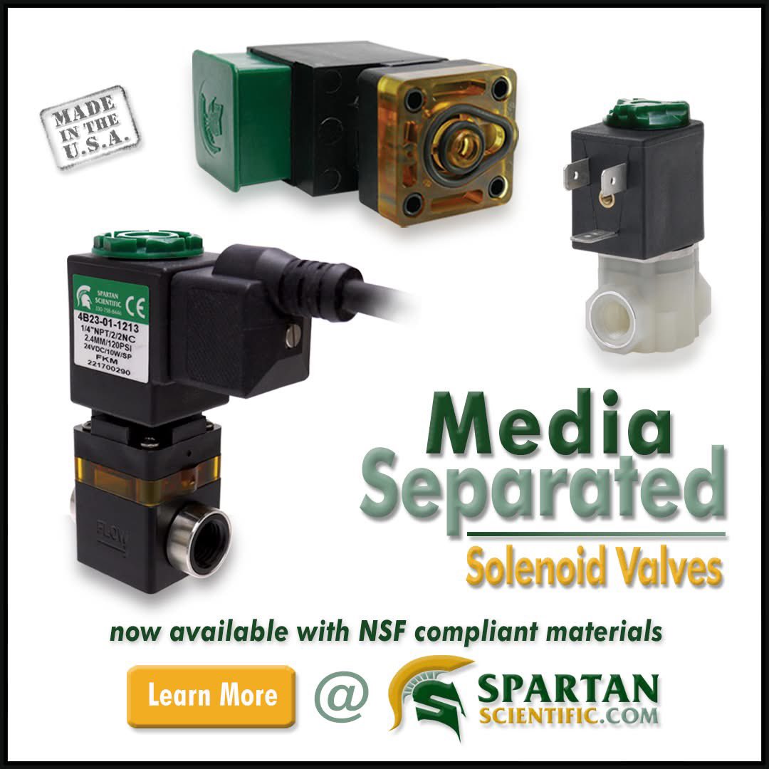 SparSci's tweet photo. Start off 2025 right by upgrading your equipment to our Media Separated Solenoid Valve product line! 

Our Media Separated Valves eliminates contamination from fluid to the operator. This ensures safety for applications such as food and beverage dispense, dairy, and a variety of more industries! 

We now have our Media Separated Solenoid valve line in NSF compliant body and seal materials!

For more information, visit https://t.co/e7hTEz80ZA