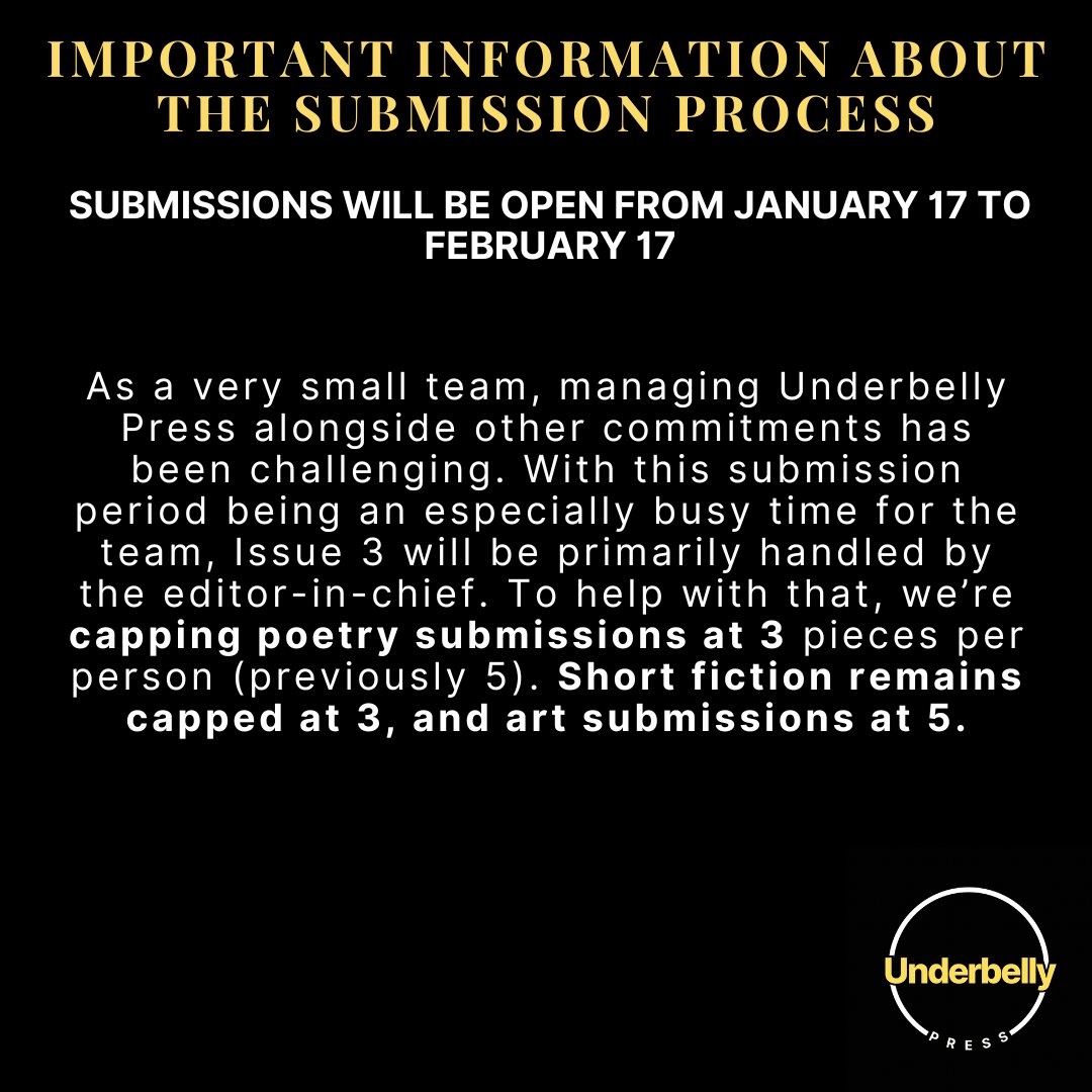 Underbelly Press - SUBMISSIONS OPEN tweet media