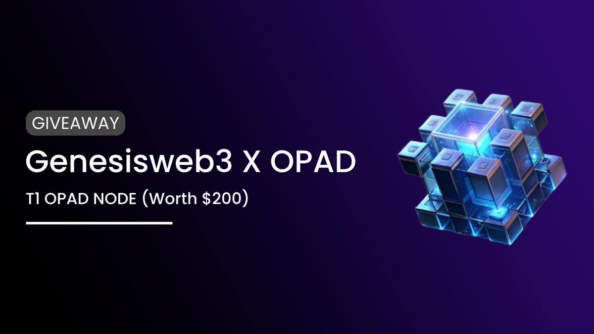 AirdropComic's tweet photo. 🎉 GenesisWeb3 x OpenPad Node Giveaway 🎉

We’re thrilled to announce an exclusive OpenPad Node Giveaway in collaboration with @Openpad_io! 🚀

📢 Reward Details:
🏆 1x Tier 1 OpenPad Verified Node (worth $200)
🎯 1,000 Points to boost your rewards!

🗓 Giveaway Period:
📅 13 Jan - 23 Jan 2025

🎁 Join Giveaway: https://t.co/DSS2uXabJD

👉 Join the movement with GenesisWeb3 and OpenPad!
Let’s grow together in 2025! 🌐