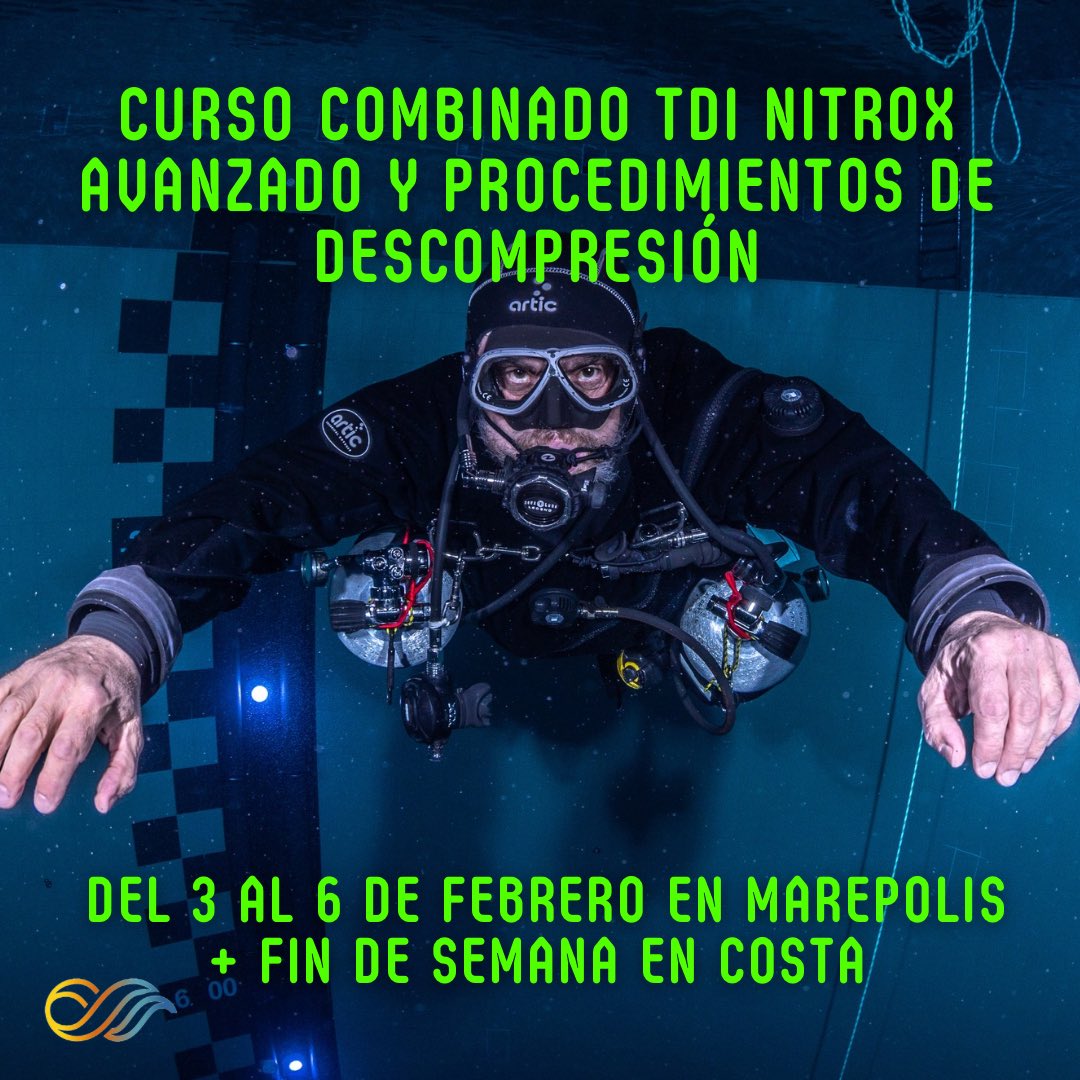 Curso combinado TDI #Nitrox Avanzado y Procedimientos de Descompresión.

📅 Fecha: Del 3 al 6 de febrero en Marepolis
🌍 Prácticas en el mar: Fin de semana a acordar

marepolis.es/shop/product/c…