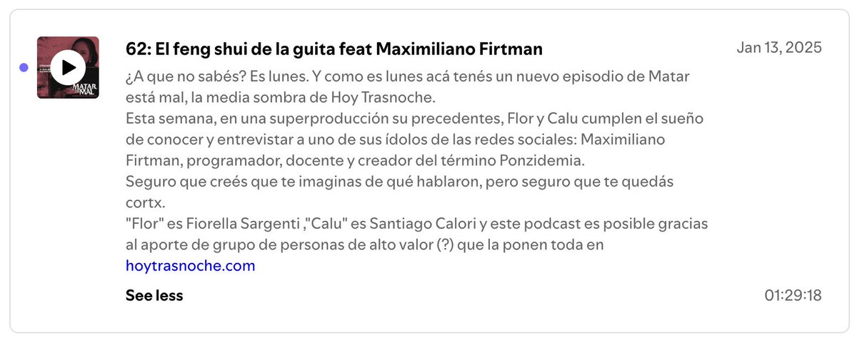 maxifirtman's tweet photo. Estuve en el podcast #matarestamal hablando con @FioSargenti y @sancalori de muchas cosas con el disparador de la #ponzidemia.
Vayan a escucharlo. https://t.co/T1CFCDSxNK