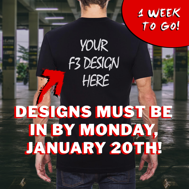 Have a design or an idea for a design that the Pax of <a href="/F3Nation/">F3</a> will wear for the 2025 <a href="/F3Nation/">F3</a> Logo? 

We need all logos (or draft logos) submitted by the end of the day next Monday the 20th. 

DM for the link to submit!