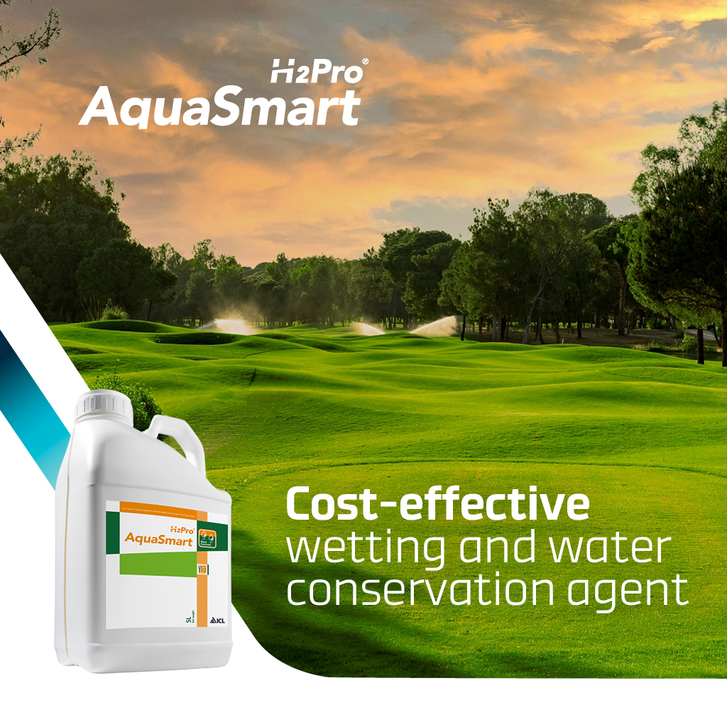 H2Pro AquaSmart, our outfield wetting agent, is optimised for low-rate applications, helping to ensure cost-effectiveness and enhanced water-use efficiency.    

Suitable for all soil types, its unique surfactant blend helps maintain turf quality by slowing drying and promoting