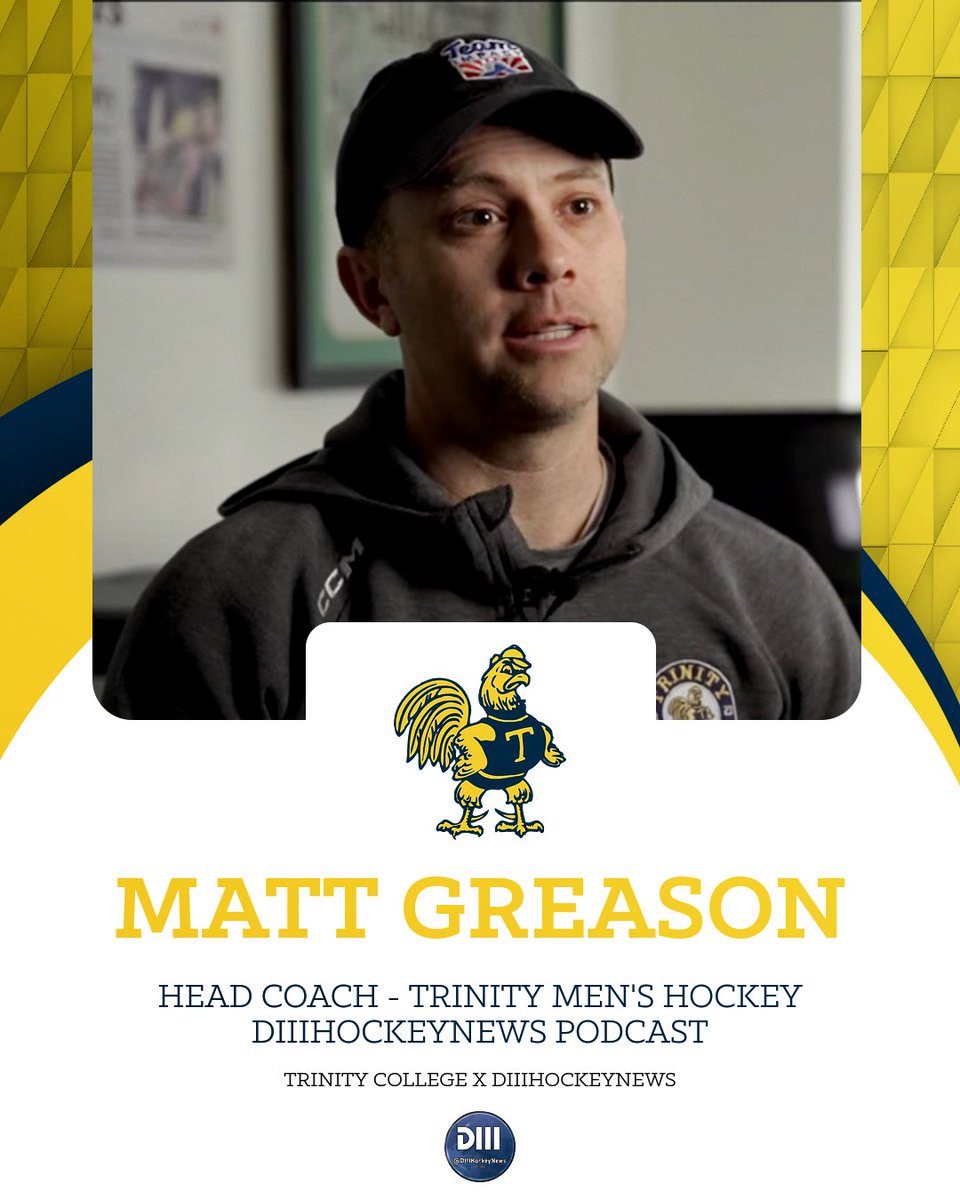 A NEW #d3hky Podcast is now LIVE! S6E3

We're joined by Head Coach Matt Greason of Trinity College Men's Hockey! 

Great episode, great person, &amp; great conversations! Give it a listen!

Episode Link: open.spotify.com/episode/71FnRg…