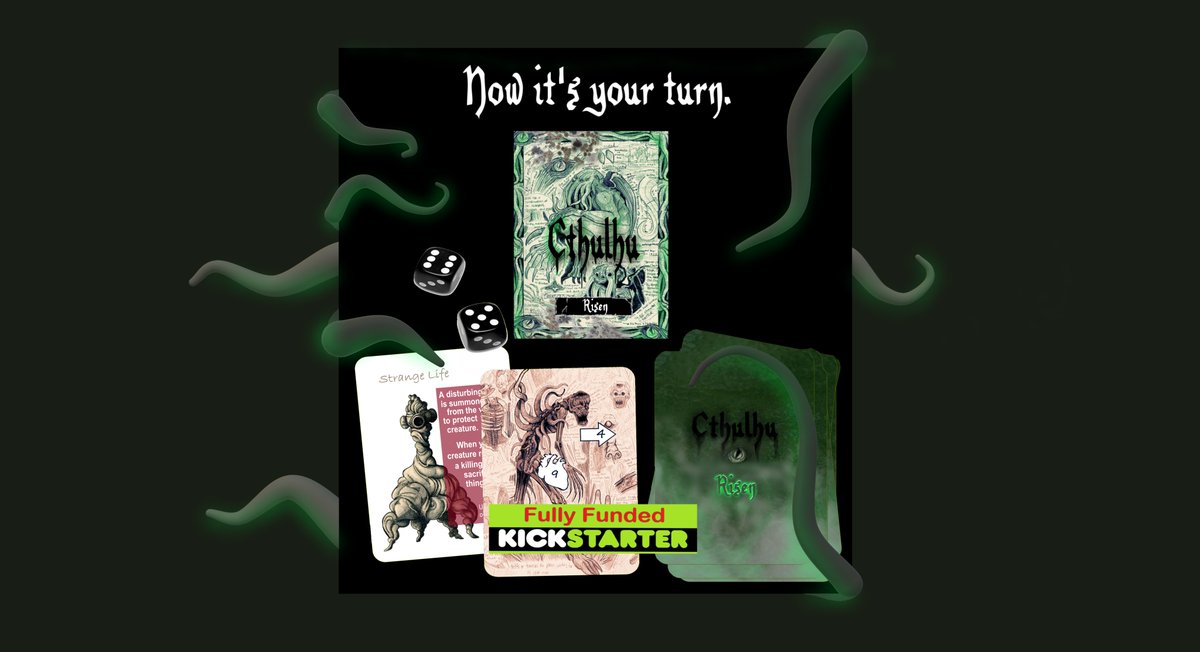 puckett2k's tweet photo. https://t.co/RtZiRFyGNx FULLY FUNDED! Follow the KICKSTARTER link for your 2 to 4-player doom-bringing experience. More cards, more strategy, more doom. #cthulhu #callofcthulhu #arkhamhorror #ccg #collectiblecardgame #tabletopgames #cardgames #eggcon #cryptid #Kickstarter https://t.co/7D3Zr0Xlzz