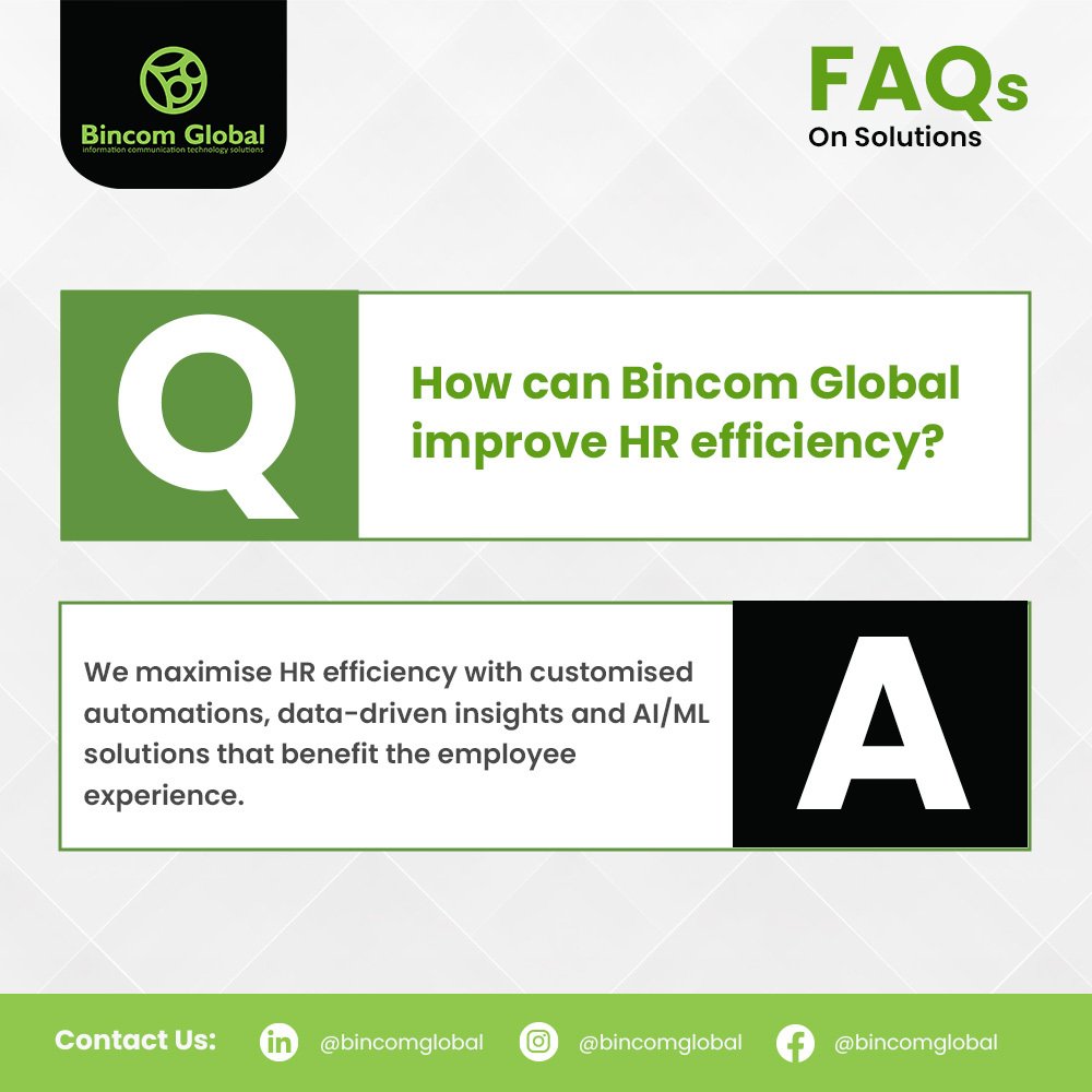 bincomict's tweet image. When HR thrives, businesses flourish! Our solutions brings AI and automation to your HR team’s fingertips, ensuring HR processes are efficient, smart, and impactful. Let us help you create a thriving workplace. Schedule a 10 minutes free consultation now! 

#BincomGlobal