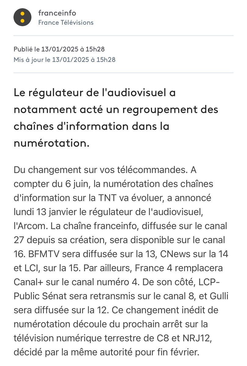 Quentin Bataillon (@qbataillon) on Twitter photo Regroupement des chaînes d’information sur la #TNT : une mesure de bon sens au service de l’info et des téléspectateurs, demandée depuis plusieurs années avec <a href="/JJ_Gaultier/">JJ Gaultier</a>, puis par <a href="/Renaissance/">Renaissance</a> lors de la commission d’enquête. Aussi une étape importante pour #audiovisuel public. Regroupement des chaînes d’information sur la #TNT : une mesure de bon sens au service de l’info et des téléspectateurs, demandée depuis plusieurs années avec <a href="/JJ_Gaultier/">JJ Gaultier</a>, puis par <a href="/Renaissance/">Renaissance</a> lors de la commission d’enquête. Aussi une étape importante pour #audiovisuel public.