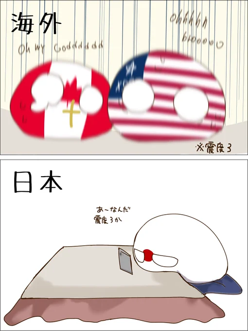 地震が起こったときの反応の違い 