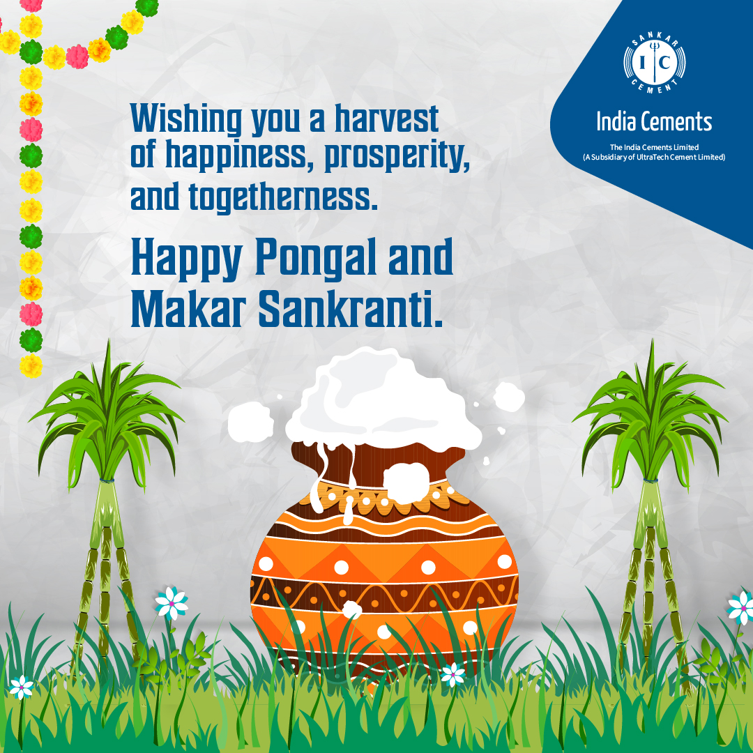 Warm Pongal wishes from India Cements!

May this harvest festival bring prosperity, joy, and success to you and your loved ones.

#pongalcelebration #makarsankranti #indiacements