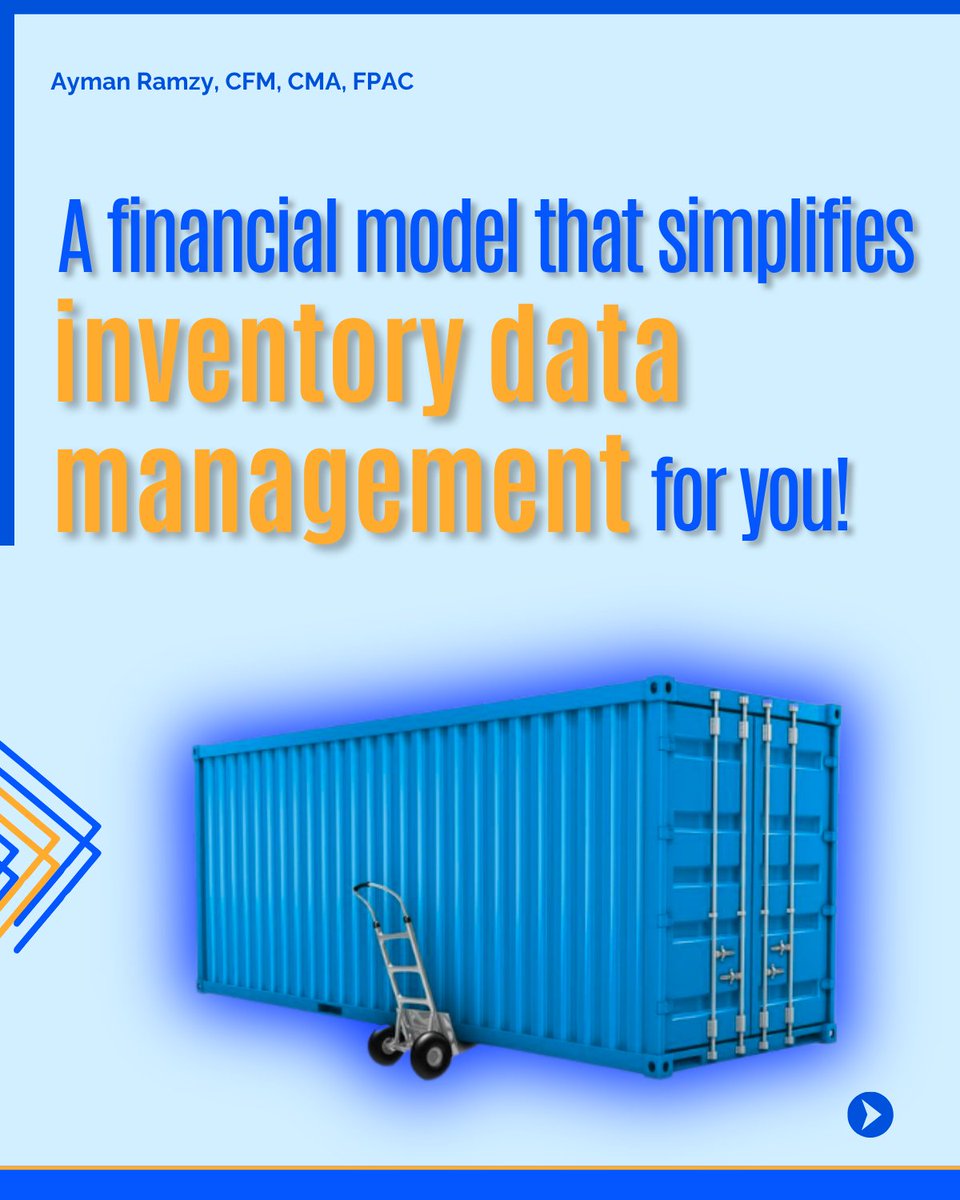 AymanRamzyFM's tweet photo. Inventory Data Management..📦

A financial model that simplifies Inventory Data Management for you..

🔴 If you need the full PDF file, write to us in the comments! 📩

#InventoryManagement #EOQ #JIT #ABCAnalysis #Fmayman #Finance #Business https://t.co/XJQ4Pk7WSP
