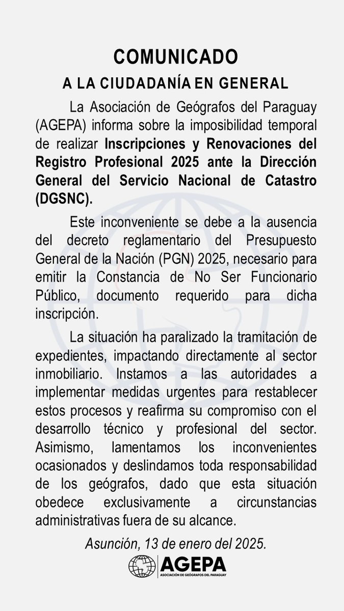 Atención Ciudadanía en General!!
<a href="/ABCTVpy/">ABC TV Paraguay</a> <a href="/Telefuturo/">Telefuturo</a> <a href="/SantiPenap/">Santiago Peña</a> <a href="/LaNacionPy/">Diario La Nación</a> <a href="/AM_1080/">Monumental AM 1080</a> <a href="/pds_radio/">PDS Radio y Tv Digital</a> <a href="/AllianaPedro/">Pedro Alliana</a> <a href="/Horacio_Cartes/">Horacio Cartes</a>