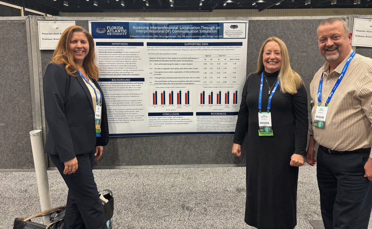 faunursing's tweet photo. Great to have our faculty including Dr. Terry Eggenberger participate in professor rounds for posters at the Society for Simulation Healthcare conference #IMSH in Orlando Jan. 10 - 14. https://t.co/5lojyGwkep