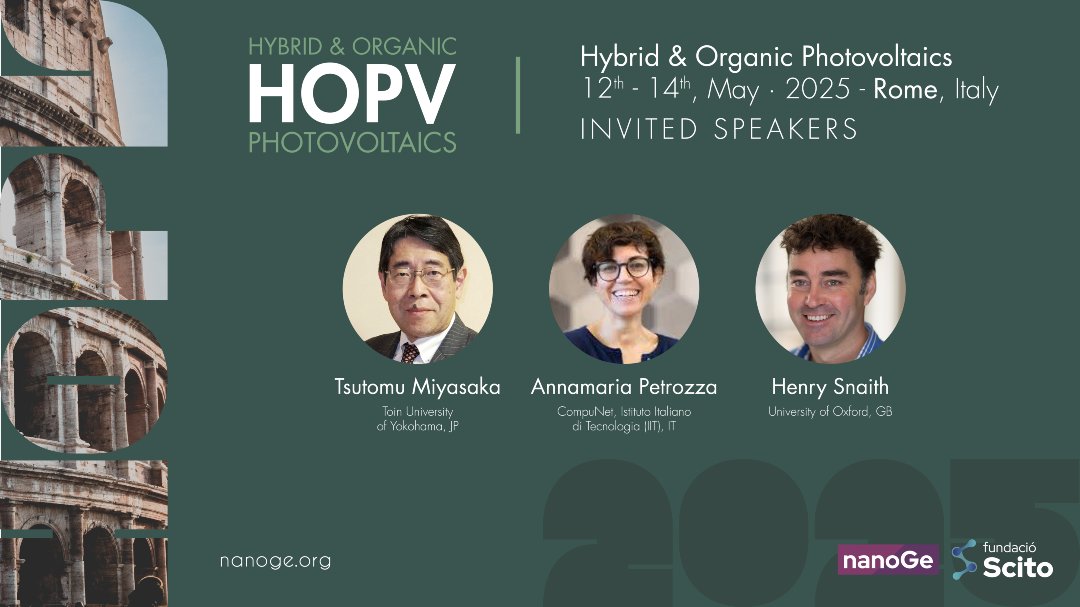 nanoGeConferences (@nanoge_conf) on Twitter photo 🟢Take the opportunity to submit your oral abstract for #HOPV25 <a href="/nanoGe_Conf/">nanoGeConferences</a>!
👉Be part of cross-disciplinary discussions on advanced materials and emerging technologies in the #SolarEnergy field
📍Rome, Italy
🗓️12th-14th May 2025
🔗Send your abstract: nanoge.org/HOPV25/home 🟢Take the opportunity to submit your oral abstract for #HOPV25 <a href="/nanoGe_Conf/">nanoGeConferences</a>!
👉Be part of cross-disciplinary discussions on advanced materials and emerging technologies in the #SolarEnergy field
📍Rome, Italy
🗓️12th-14th May 2025
🔗Send your abstract: nanoge.org/HOPV25/home
