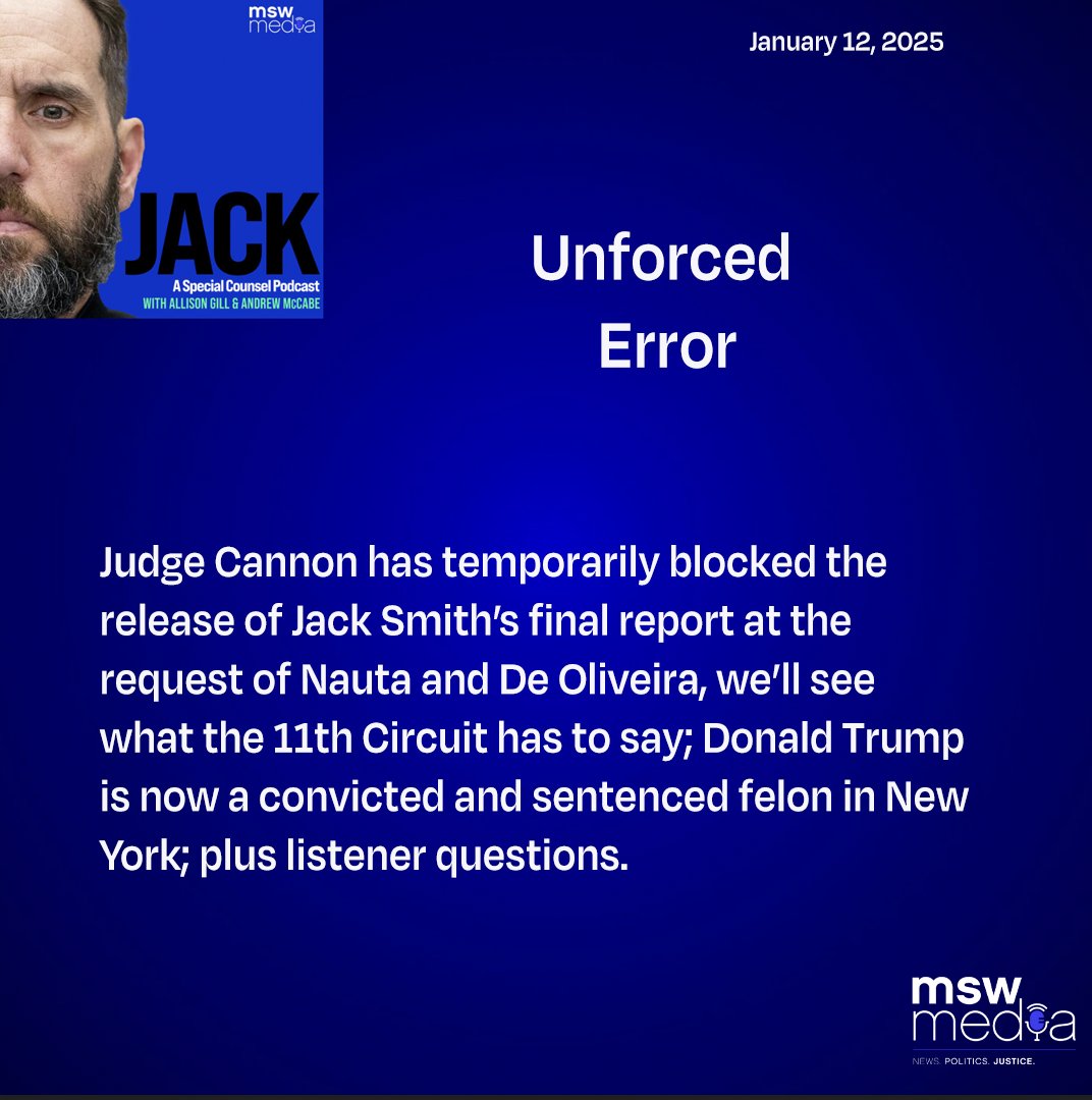 mswmediapods's tweet photo. ICYMI: #Jackpod🔥with @MuellerSheWrote and #AndyMcCabe #MSWMedia
Listen: https://t.co/PJNDSt0ghP https://t.co/HC8qNfViiD