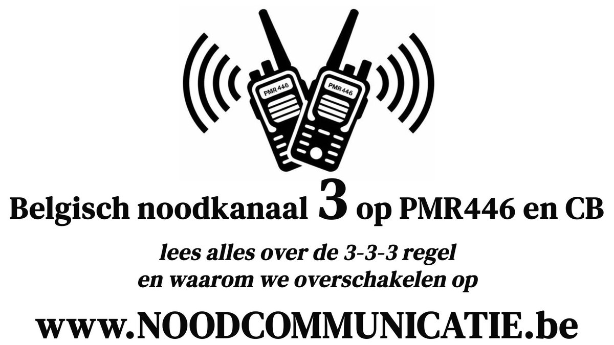 B_STBY's tweet photo. NIEUW Belgisch noodkanaal 3 op PMR446 en CB. Lees alles over de 3-3-3 regel op https://t.co/Lq3AJtUnl8  #noodcommunicatie #CB #PMR446 #licentievrije #radiocommunicatie #hamradio #radio #noodradio https://t.co/gVVTc3m5kw
