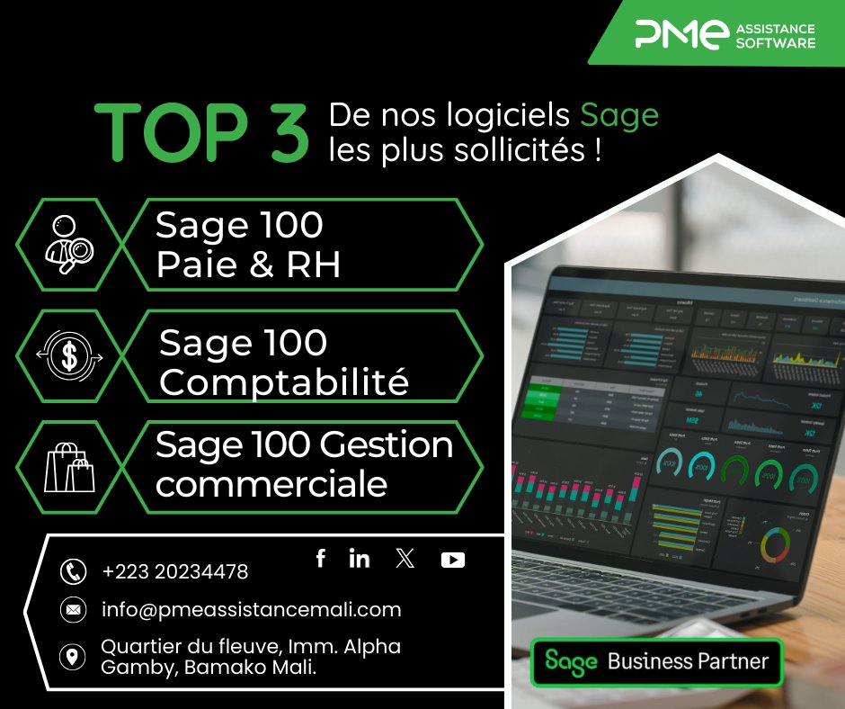 PMEAssistance's tweet photo. Depuis 30 ans, nous aidons les entreprises maliennes à se moderniser avec des solutions #Sage adaptées à leurs besoins.

Alors, vous aussi, venez découvrir nos logiciels et donnez à votre entreprise les moyens d’aller plus loin !

☎️ +223 20234478
📧 info@pmeassistancemali.com https://t.co/JnscabrrIQ