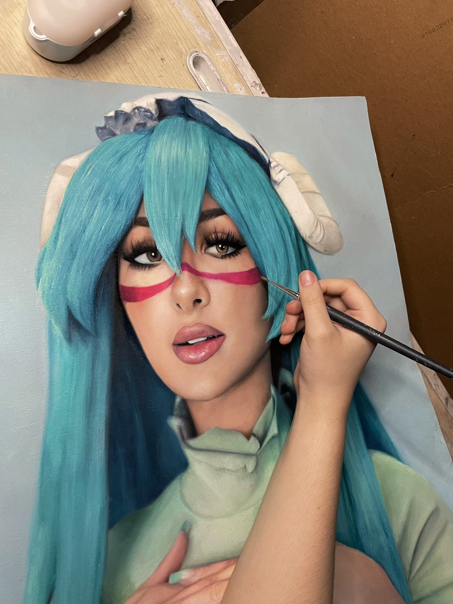 Still my FAVORITE oil painting I did of <a href="/sssniperwolf/">Lia</a> ! 

This is what 38 hours of painting looks like haha