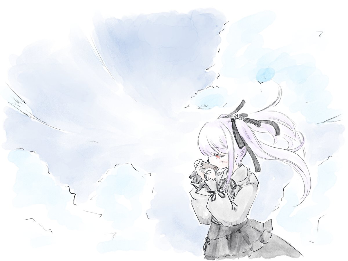 「昨日おまるさんの枠で星の在り処をセッションされてた紫吹まゆさん空の軌跡が好きなの」|鶏ぽんのイラスト