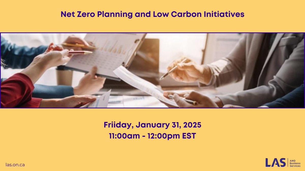 Have you made a commitment to #netzero? Join <a href="/IESO_Tweets/">Ontario's IESO</a> and LAS on January 31. We will lay out practical steps to take and provide real life examples to help your #OnMuni on its low carbon journey.
<a href="/TdSDixonTeam/">knowenergy</a> <a href="/TownOfCaledon/">Town of Caledon</a> <a href="/TownOfAjax/">Town of Ajax</a> 
Register here: tinyurl.com/3j6m2nde
