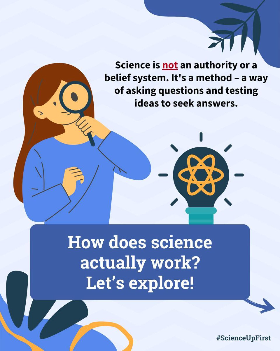 ScienceUpFirst's tweet photo. Understanding how science works helps us make better choices. It allows us to separate fact from fiction, spot misinformation, and ask better questions.

Here’s how it all works 👉 https://t.co/R9aCCU8p1L

#ScienceUpFirst https://t.co/Zhm3TYjB5K