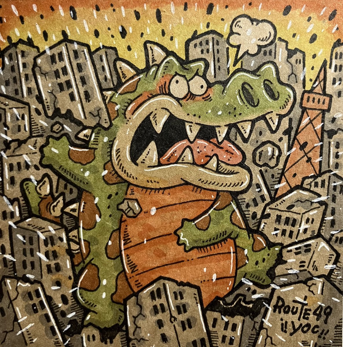 yoc_49's tweet photo. 発狂しそうだっ💥📢🦖
そんな日あるよねー
明日いい日になりますよーに

#イラスト #アート https://t.co/6EVLxJwt1x