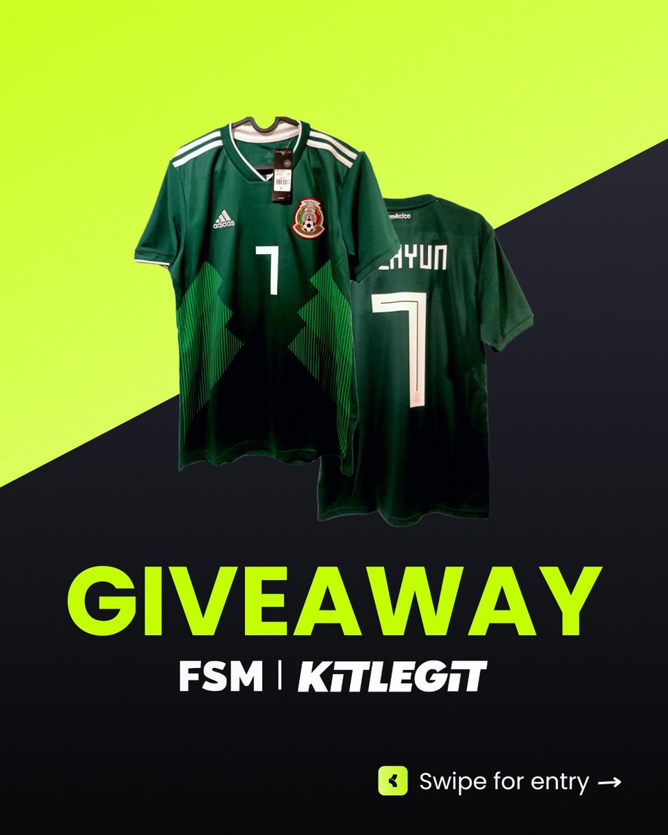 KitLegitApp's tweet photo. 🎉 WIN AN AUTHENTIC MEXICO KIT WITH LAYUN ON THE BACK! 🇲🇽⚽

We’ve teamed up with @shirtmemory for this giveaway! 🤝

To enter:

1️⃣ Follow both @shirtmemory and @KitLegitApp on X.
2️⃣ Tag 2 friends below

📅 Ends: 17th Jan - 11:59pm GMT
🎯 Winner: 18th Jan - 12pm GMT

Good luck! https://t.co/JHlENSRwda