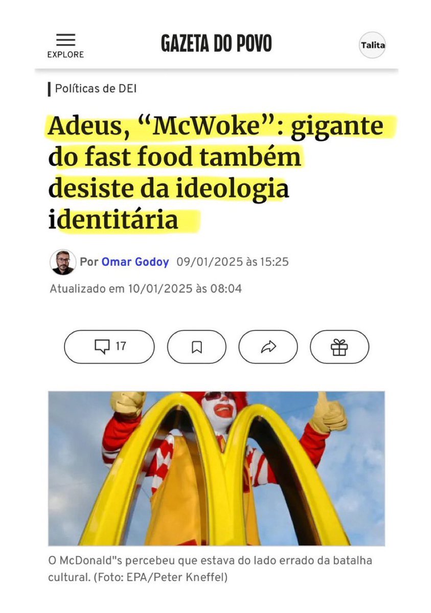 antonio_chies's tweet photo. @taoquei1 Coisa linda de se ver 

Se junta a grandes empresas que acordaram da loucura e da idiotice 

Como @JohnDeere @McDonalds @Toyota e agora @amazon 

Parabéns 🆙 https://t.co/n02uFN7vxE