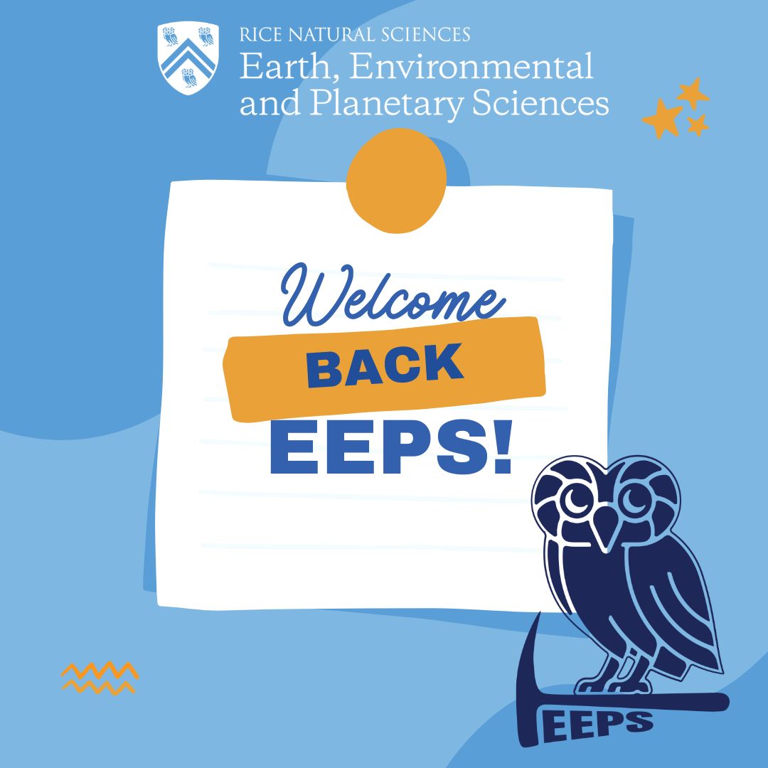 RiceEarthSci's tweet photo. Welcome back EEPS! We hope you are as excited as we are for an amazing Fall Semester. Enjoy your first day of classes, and know the EEPS department is here to support you on your journey with us. 🪨🌋🪐
#EEPS #ENVS #RiceU #WelcomeBack https://t.co/BBG1Rku2Nl
