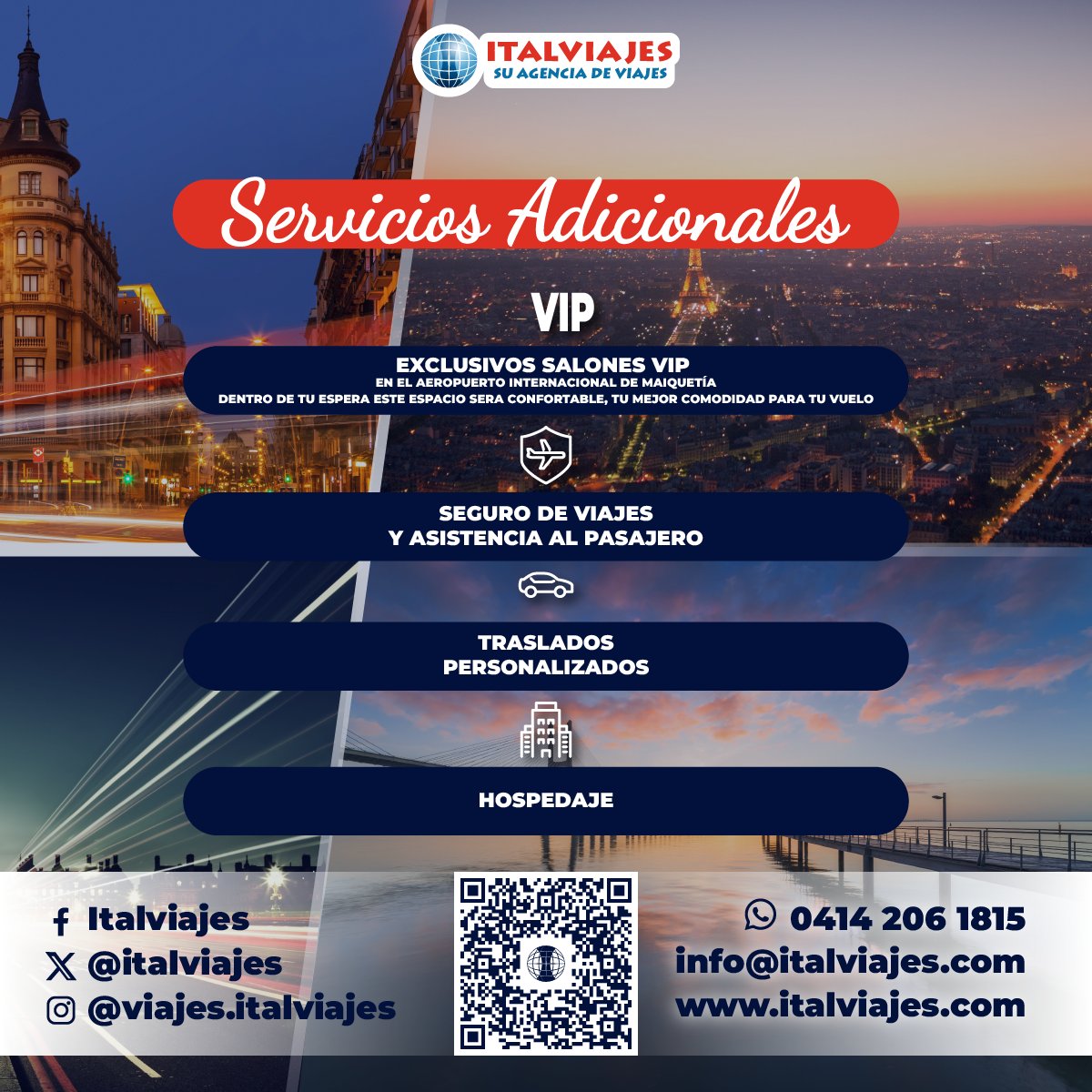 ¿Te gustaría conocer #Europa?🤔 Italviajes, lo hace posible✈️

👉🏻Para reservas, consultas y cotizaciones:
📱 𝗪𝐡𝐚𝐭𝐬𝐀𝐩𝐩: 𝟎𝟒𝟏𝟒-𝟐𝟎𝟔-𝟏𝟖𝟏𝟓⁣
💌 𝐄𝐦𝐚𝐢𝐥: 𝐢𝐧𝐟𝐨@𝐢𝐭𝐚𝐥𝐯𝐢𝐚𝐣𝐞𝐬.𝐜𝐨𝐦⁣

🕒 𝐇𝐨𝐫𝐚𝐫𝐢𝐨: 𝐥𝐮𝐧 𝐚 𝐯𝐢𝐞𝐫 𝟖:𝟎𝟎 𝐚𝐦 𝐚 𝟔:𝟎𝟎 𝐩𝐦