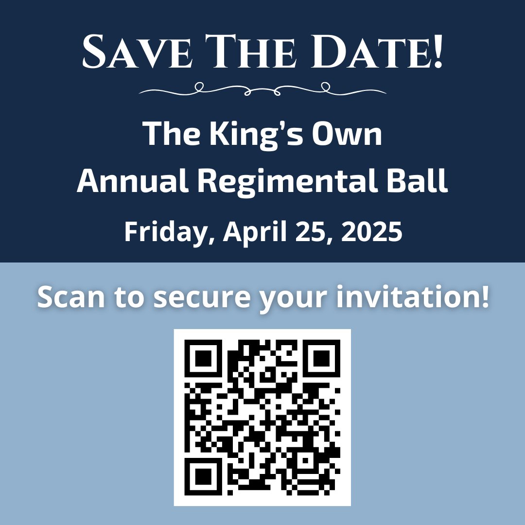 KingsOwnYYC's tweet photo. Past members, Regimental family, and members of the greater Calgary community who are interested in attending the 2025 King’s Own Regimental Ball are asked to complete the form below. Partners / plus ones are welcome!  #yyc #yycevents

https://t.co/BpEtmSb8J8 https://t.co/27r6ICdDK2