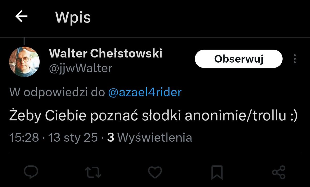 azael4rider's tweet photo. Awansowałem na trolla, i od razu i to od razu z banem 🤣. Inie, nie zamierzam poznawać, jest poziom do którego się nie schodzi, nawet starając się zachować empatię. https://t.co/W8cdZuTES6