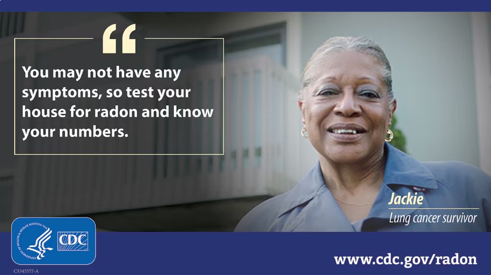 PrinceWilliamHD's tweet image. Singing has always been a big part of Jackie&apos;s life. But without knowing it, Jackie was exposed to #radon for years and got lung cancer. Today, she continues using her voice to sing and raise awareness about radon and lung cancer. cdc.gov/radon/features…
#RadonAwarenessWeek