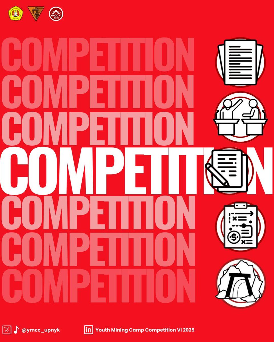 ymcc_upnyk's tweet photo. [COMPETITION]

Our competition
1. INTERNATIONAL
STUDENT PAPER
COMPETITION
2. SCIENTIFIC AND
TECHNOLOGY
DEBATE
3. ESSAY COMPETITION 
4. BUSINESS PLAN
COMPETITION
5. MINING GAMES
COMPETITION https://t.co/ptvuseBvHC