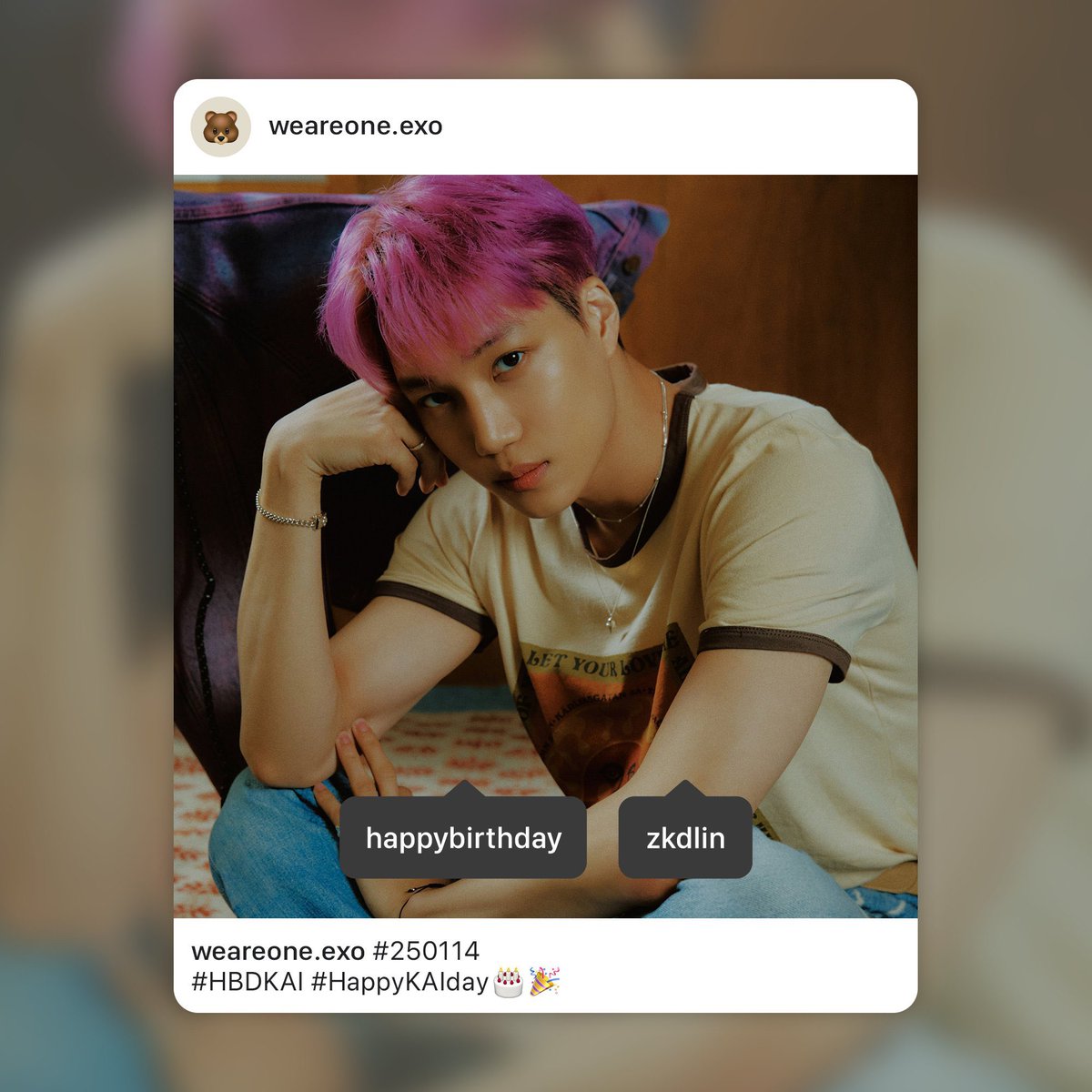 FgXbo's tweet photo. 2025.01.14
HAPPY BIRTHDAY, KAI 🧸(๑･㉨･๑)

KAIくんお誕生日おめでとう🎉🎊💐👏

笑顔で元気に帰ってきてくださいね⋆⸜🧡⸝‍⋆
あの美しいダンスと可愛らしい笑顔がまたみれる日を楽しみに待ってるからね💕︎

#HappyKAIDay 
#HappyJongInDay
#KAI 
#EXO 
#weareoneEXO https://t.co/EGQR7TS55u