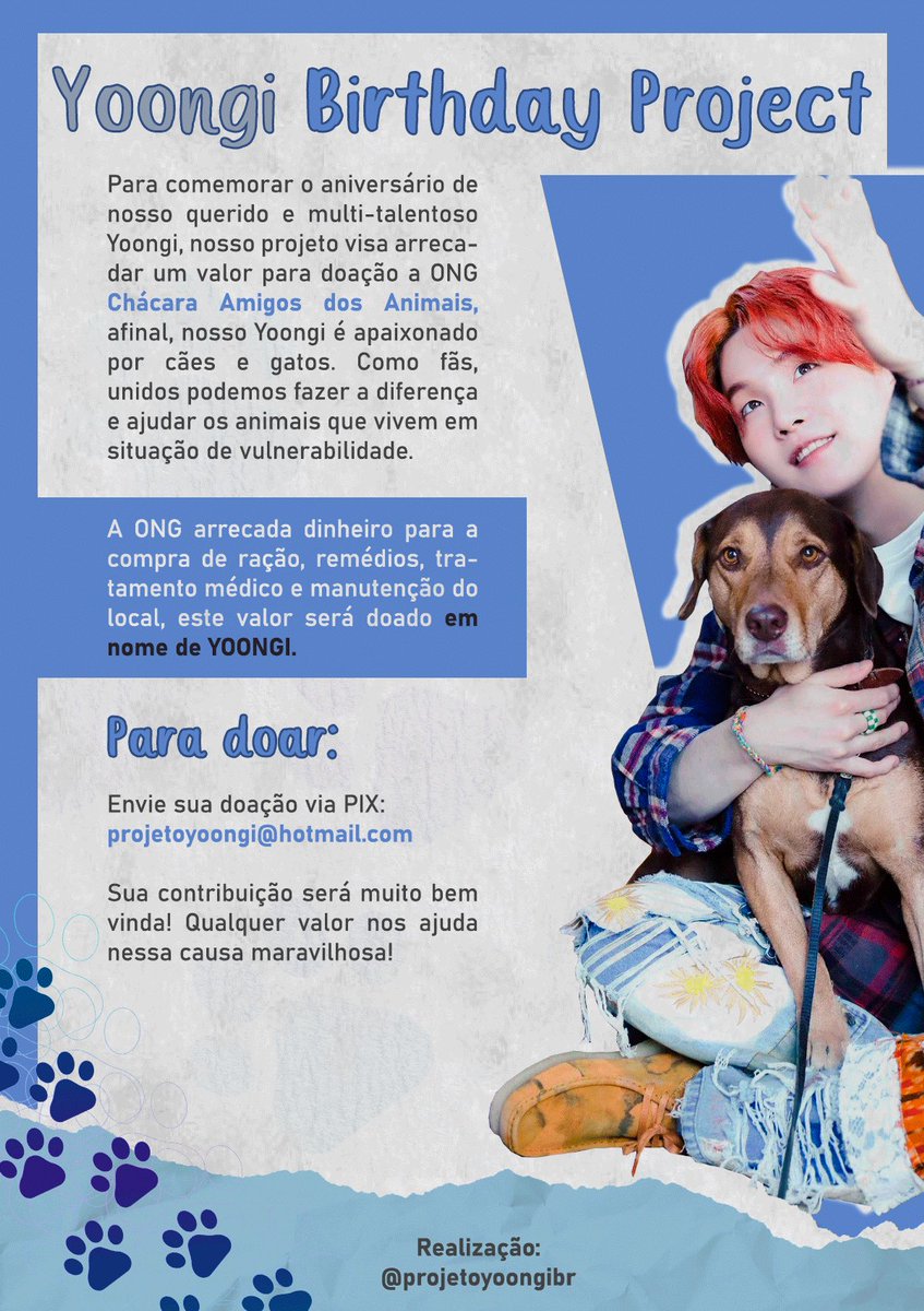 myginfos's tweet image. #Yoongi B-day project 2025 🐾

Neste ano decidimos transformar a comemoração do aniversário do nosso #SUGA em um gesto de amor e solidariedade.

Estaremos aceitando doações de qualquer valor para quem se interessa em ajudar e fazer o bem! ❤️

Leia o poster a seguir: