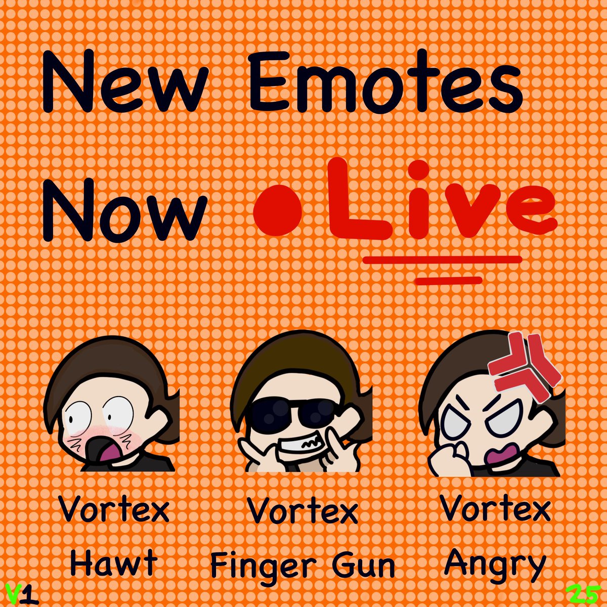 Vortexzz1's tweet image. Getting back into Emote making feels SO good 🥹#emotes #art