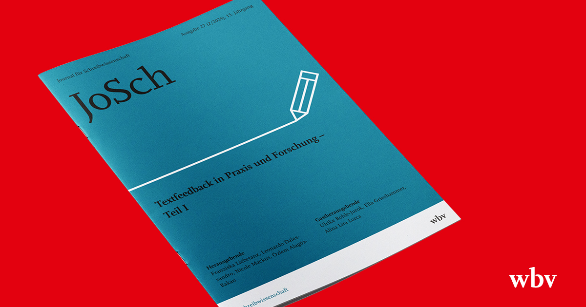 [#Schreibforschung] 

In der neuen #JoSch: #Textfeedback als Kern schreibdidaktischer Arbeit u.a. im #Fremdsprachenunterricht an der #Schule, für #WritingFellows und in #Universität &amp; #Hochschule 

📘u.wbv.de/jos2402so

<a href="/redaktion_hsl/">'Online-Zeitschrift 'die hochschullehre'</a> <a href="/JoSch_Journal/">JoSch – Journal für Schreibwissenschaft</a> <a href="/wissimdialog/">Wissenschaft im Dialog</a>