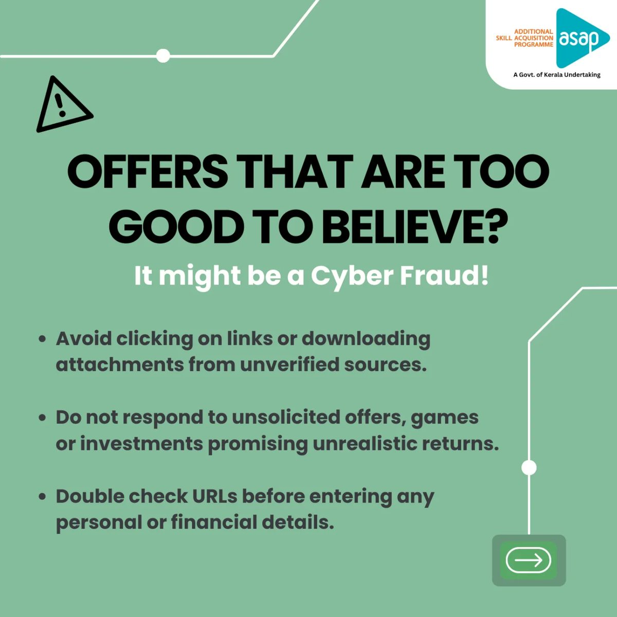 asap_kerala's tweet image. Master the art of online security with ASAP Kerala&apos;s government-certified Cyber Security course and safeguard not only your network but also your future!

#cybersecurity #securityoperationscenter #cybercrime #cyberhacks #onlinesafety #phishing #cybersecuritytips #ASAPKerala