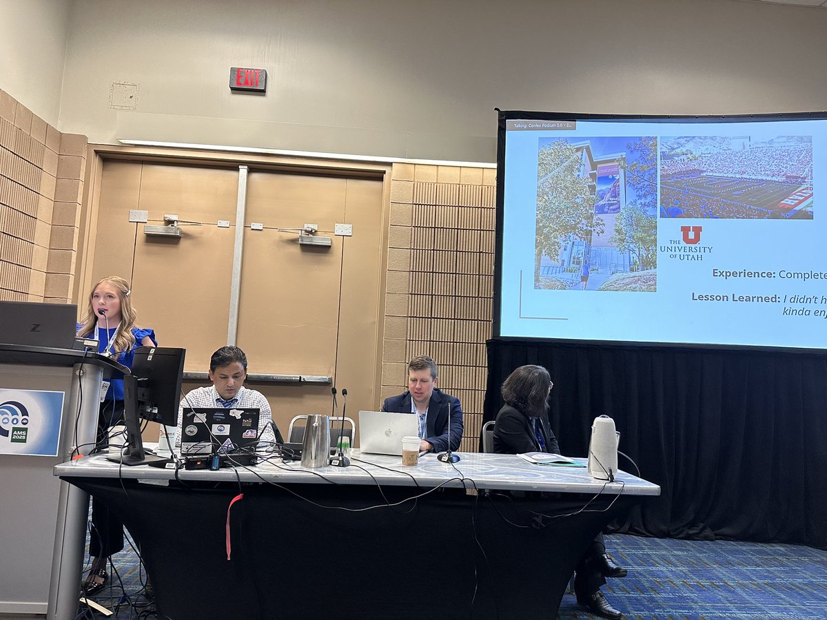 amsbogm's tweet photo. @StephAvey is keeping us rolling here at the Careers Symposium in 223, she’s taking us down her path of NEVER working for the NWS (where she is now a SOO). 😎 #AMS2025 https://t.co/4TWG0f1TpQ