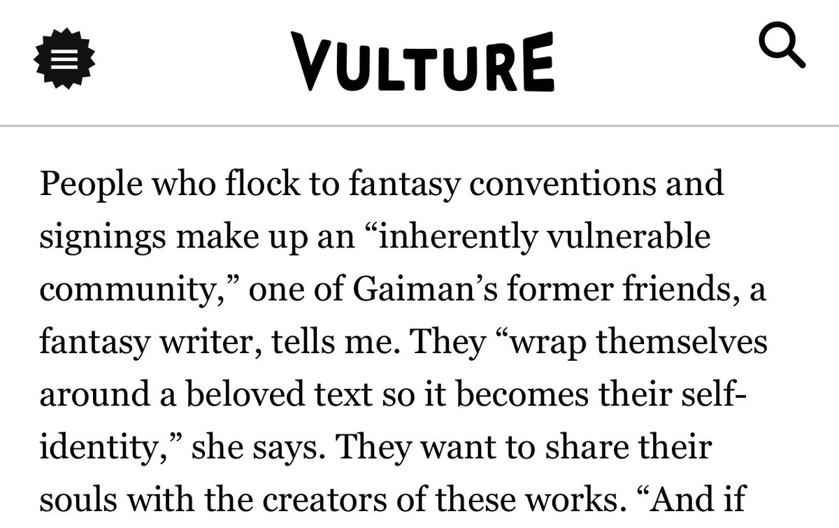wwxwashere's tweet photo. the article on neil gaiman is quite explicit so i wanted to highlight these parts for those who don’t want to read the details of the abuse

— on how he painted himself as one of the “safe” men https://t.co/1CochCrZVi
