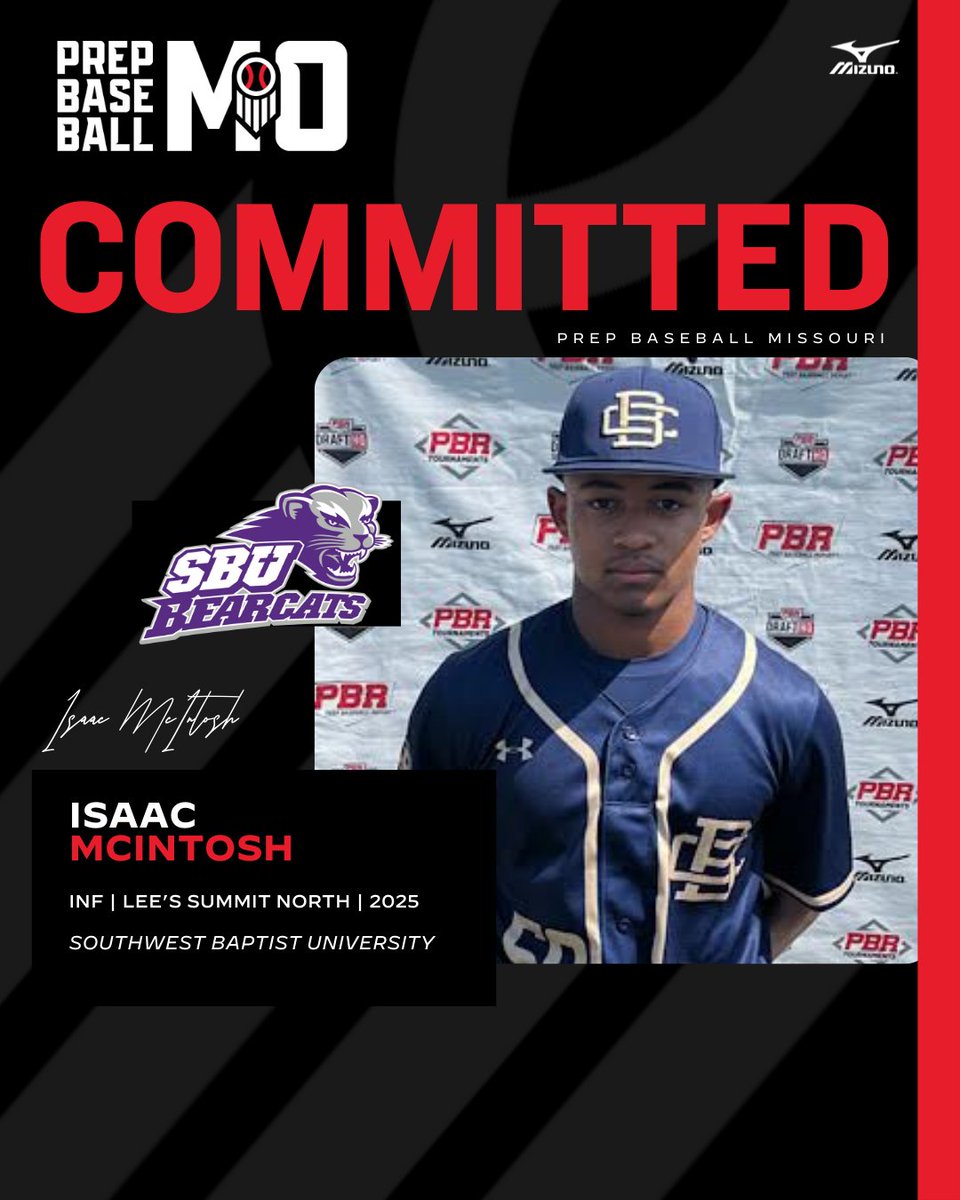 Prep Baseball Missouri (@prepbaseballmo) on Twitter photo INF/OF Isaac McIntosh (Lee's Summit North, 2025) commits to Southwest Baptist University
👤: loom.ly/CYL-jgA
<a href="/_IsaacMcIntosh/">Isaac McIntosh</a> // <a href="/LSNbaseball/">Bronco</a> // <a href="/sbu_baseball/">SBU Bearcats Baseball</a> INF/OF Isaac McIntosh (Lee's Summit North, 2025) commits to Southwest Baptist University
👤: loom.ly/CYL-jgA
<a href="/_IsaacMcIntosh/">Isaac McIntosh</a> // <a href="/LSNbaseball/">Bronco</a> // <a href="/sbu_baseball/">SBU Bearcats Baseball</a>