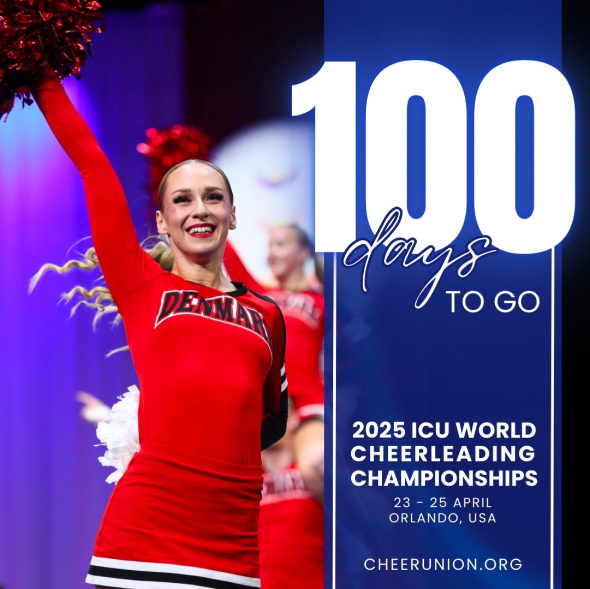 💯 days until the 2025 ICU Junior World &amp; World Cheerleading Championships! 🏆️⁠

Registration opens next week at cheerunion.org/championships/…
⁠
Let the countdown to 23-25 April 2025 begin! ⁠ #icucheer #cheerleading #performancecheer #ICUworlds2025